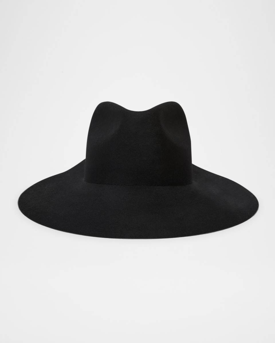 Zama Wool Wide Brim Fedora W/ Gold Logo Hardware